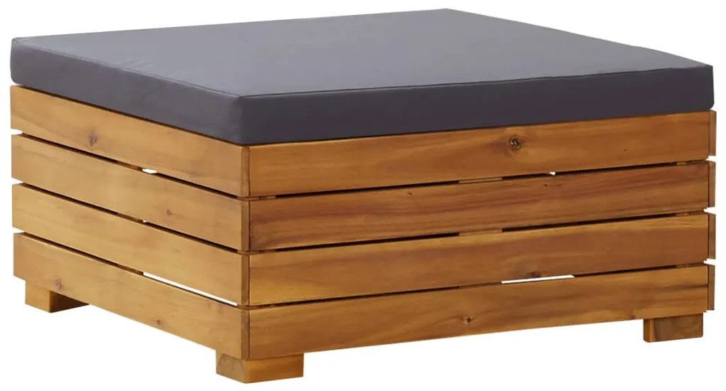 8 pcs conjunto lounge jardim c/ almofadões acácia cinza-escuro