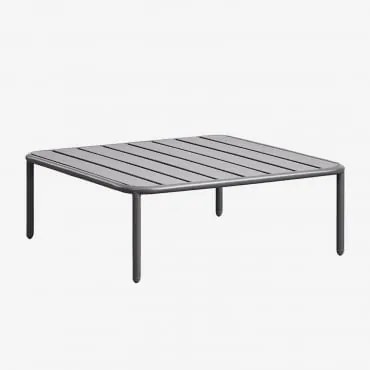 Mesa De Centro Para Jardim Quadrada 90x90 Cm Em Aço Roubly Cinza Grafito - Sklum
