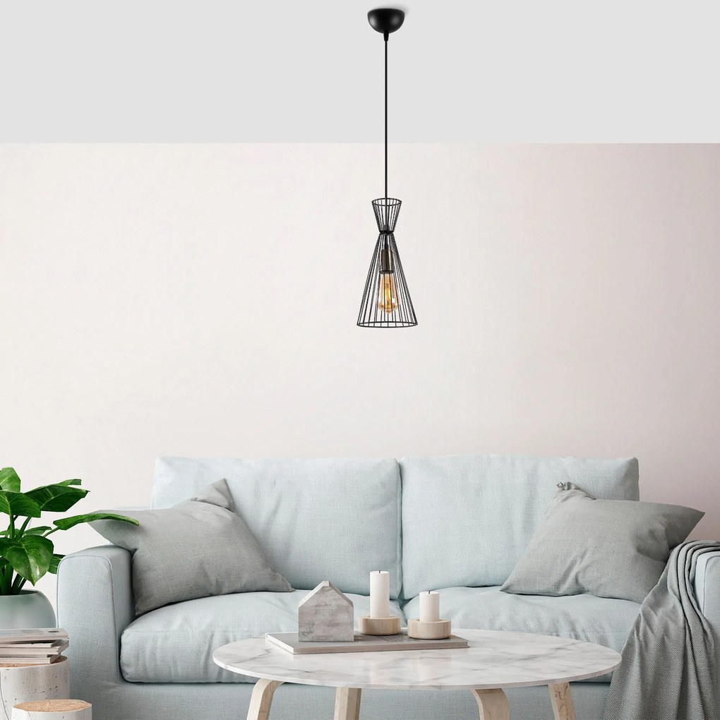 Candeeiro de Teto Teltom – Preto Antique – 15 x 15 x 125 cm