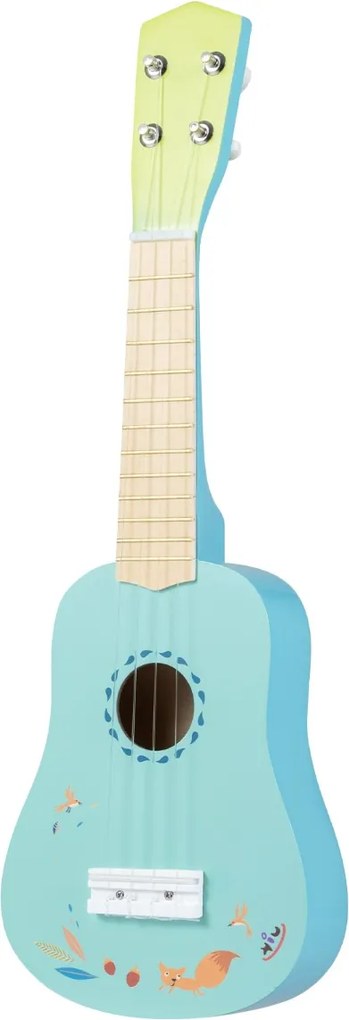 Ukelele de 21 polegadas para crianças de 4 cordas com corpo em madeira Basswood para maiores de 3 anos Instrumento musical azul