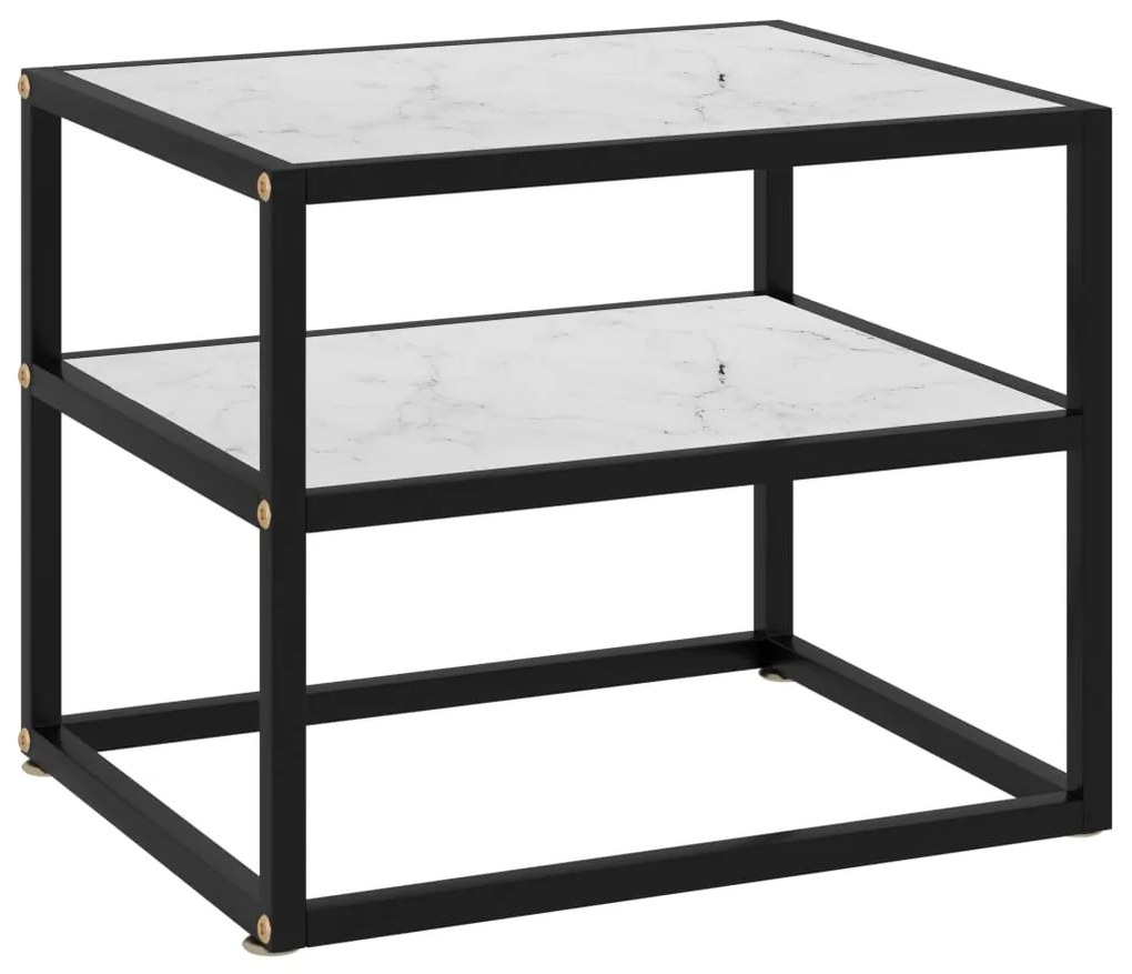 vidaXL Mesa consola 50x40x40 cm vidro temperado branco