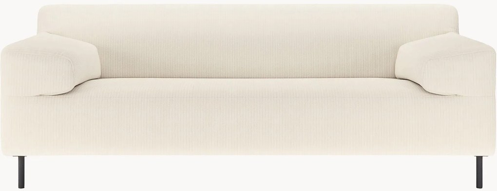 Sofá em bombazina freistil180 (2 lugares), branco/preto, L 182 cm
