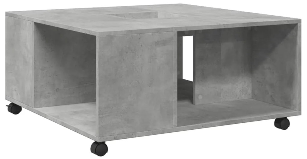Mesa de centro 80x80x40 derivados de madeira cinzento cimento