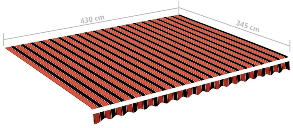 Tecido de substituição para toldo 4,5x3,5 m laranja e castanho