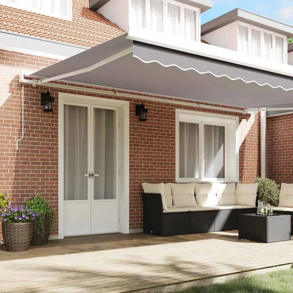 Toldo Retrátil Manual vidaXL Cinzento-Claro 500x300 cm