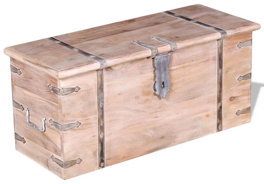Conjunto de arcas de arrumação 2 pcs madeira maciça de acácia