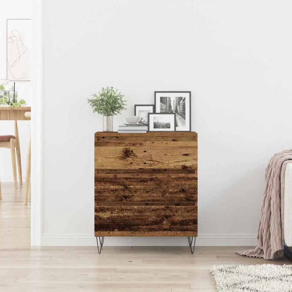 Sideboard vidaXL com Gavetas Madeira Velha 60x35x70 cm Madeira Engenha