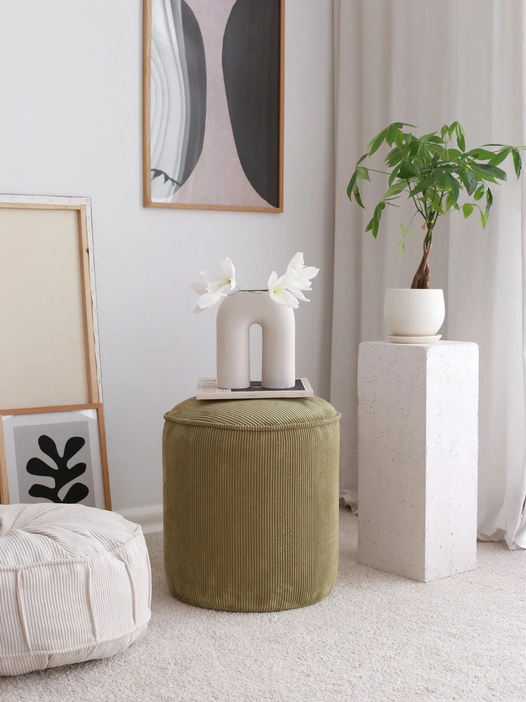 Pouffe Teddy – Khaki – 43x45x43 cm