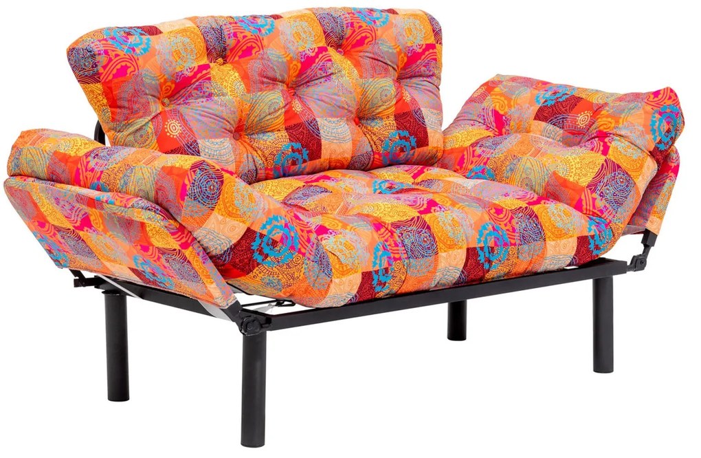 Sofá-Cama de 2 Lugares Nitta – Multicolor – 155x80x70 cm
