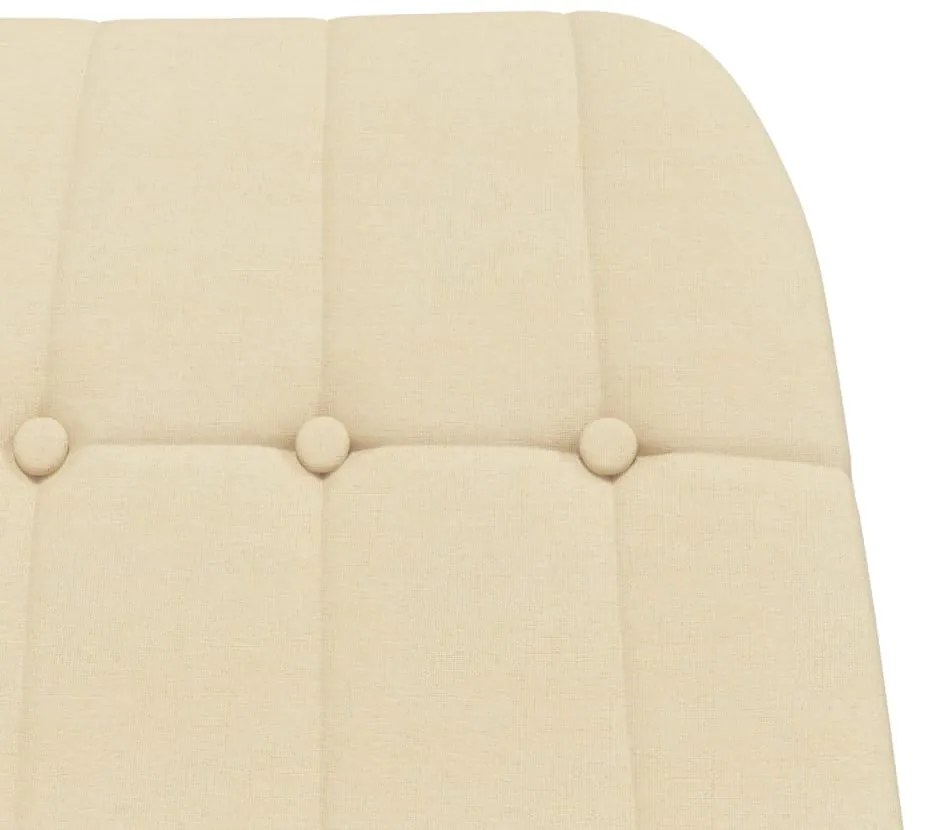 Cadeira de baloiço com apoio de pés tecido cor creme