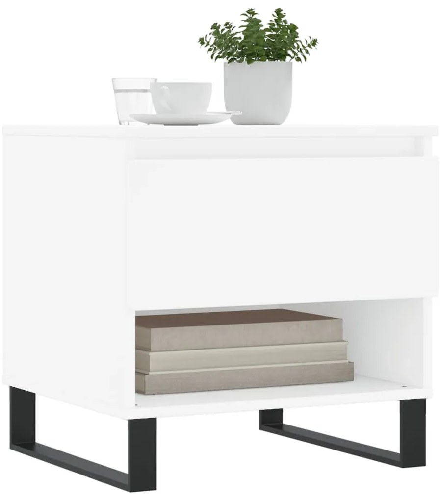 Mesas de centro 2 pcs 50x46x50 cm derivados de madeira branco