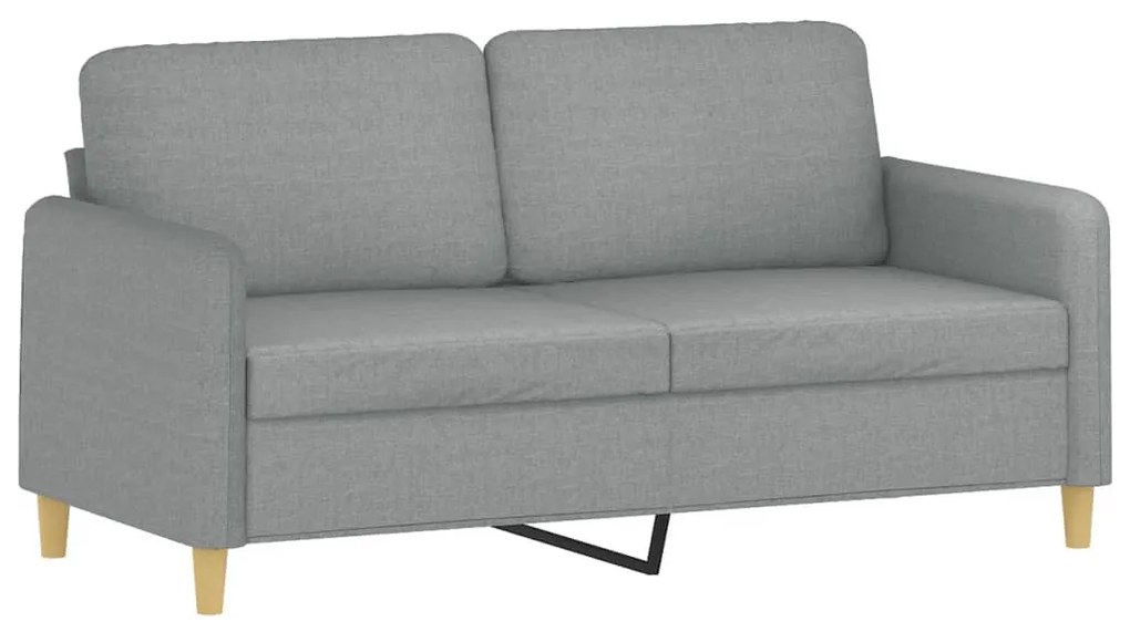 3 pcs conjunto de sofás com almofadas tecido cinzento-claro