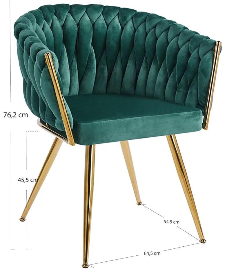 Cadeira Widny Golden Veludo - Verde
