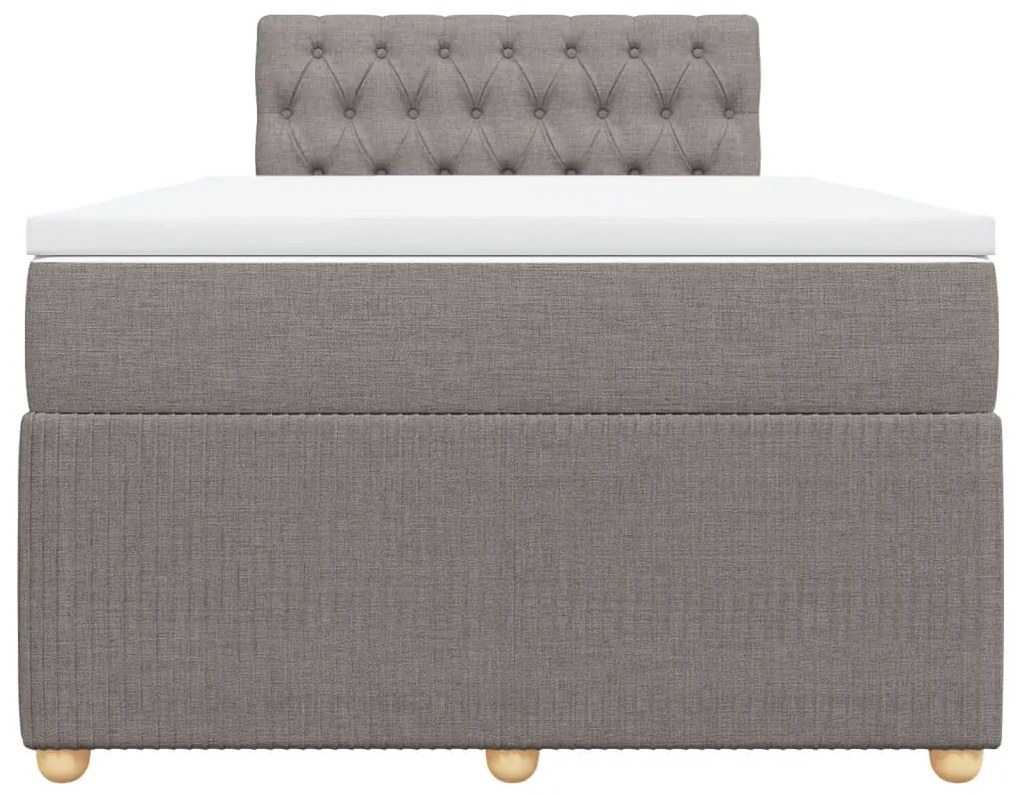 Cama boxspring c/ colchão 120x190cm tecido castanho-acinzentado