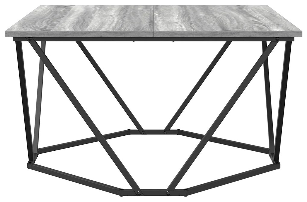Mesa de Centro Cinza Sonoma 80x80x45 cm Madeira Engenharia