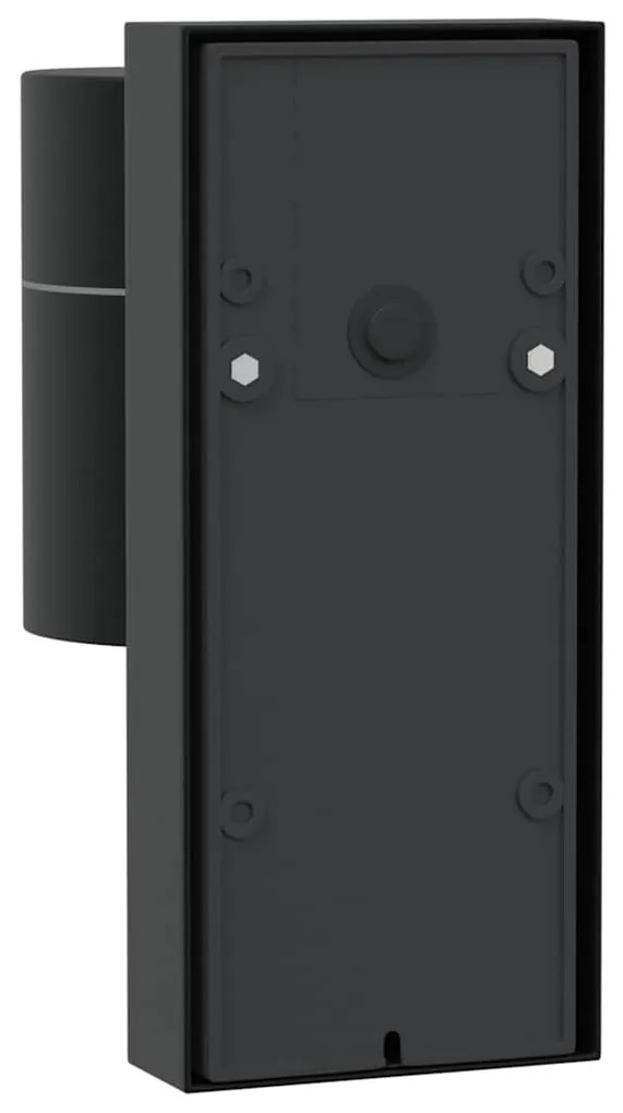 Luz de Parede Externa com Sensor Preta de Aço Inoxidável IP44