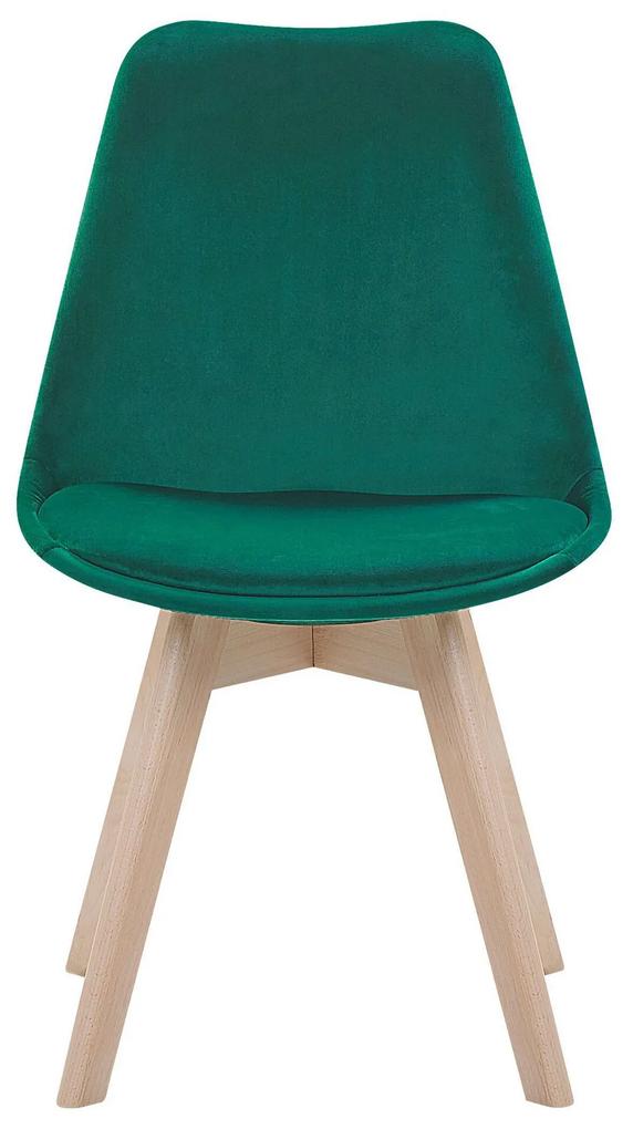 Conjunto de 2 cadeiras de jantar em veludo verde DAKOTA II Beliani
