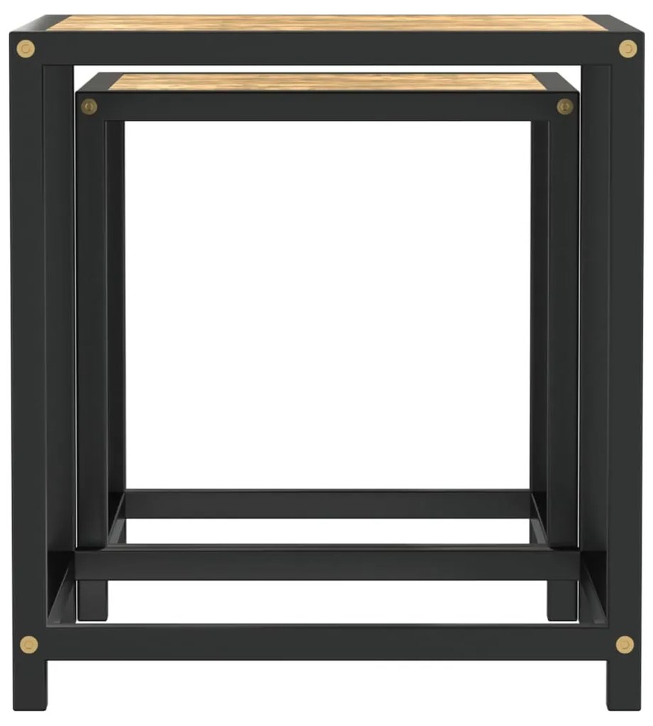 Mesas de centro 2 pcs MDF preto e amarelo