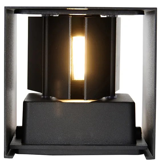 Candeeiro de parede exterior preto com LED 2-luzes IP54 - Edwin
