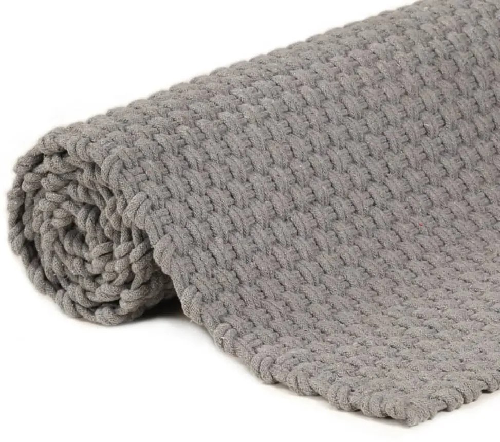 Tapete retangular 160x230 cm algodão cinza