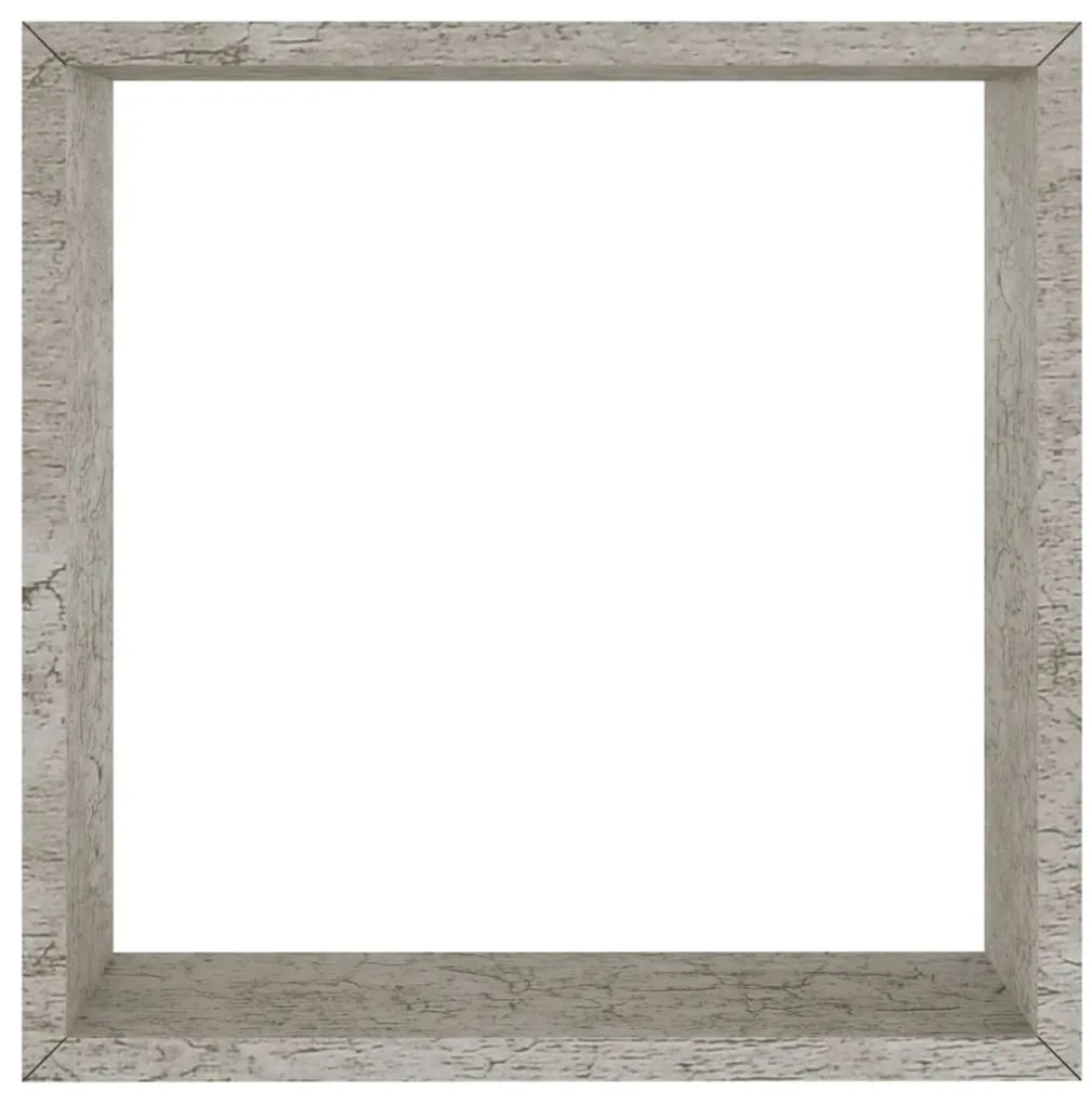 Prateleiras de parede em forma de cubo 3 pcs cinzento cimento