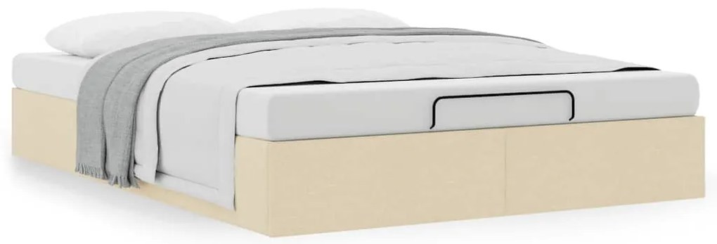 Estrutura cama otomana sem colchão 140x200 cm tecido cor creme
