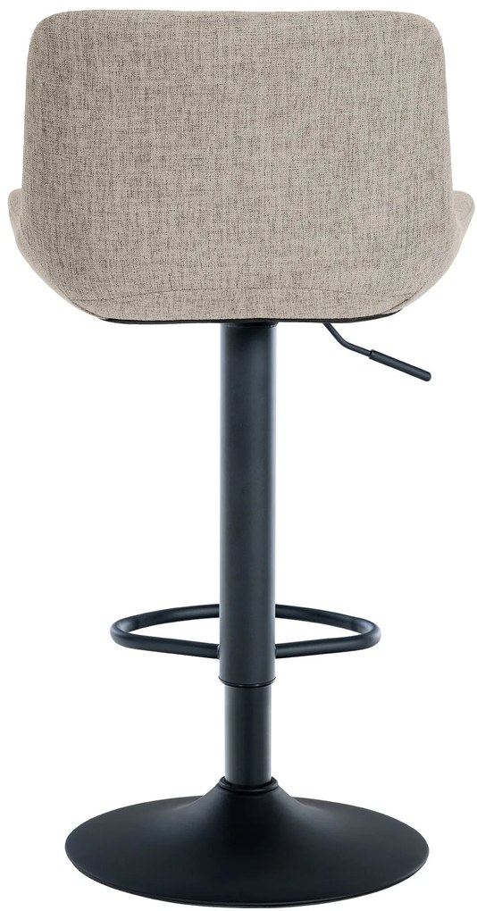 Banco de bar Tover em tecido e com estrutura preta 48 x 81-105 x 54 cm Castanho acinzentado
