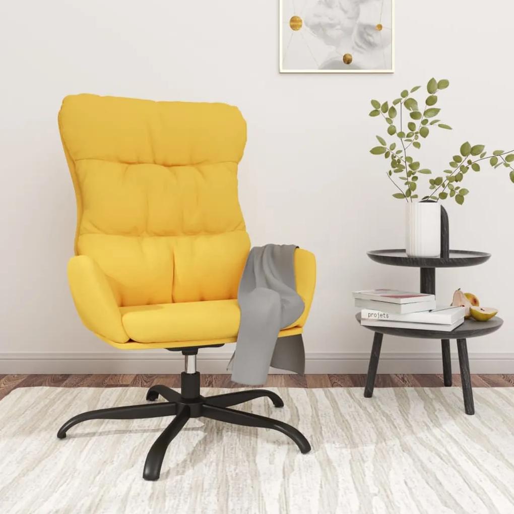 341183 vidaXL Cadeira de descanso tecido amarelo mostarda