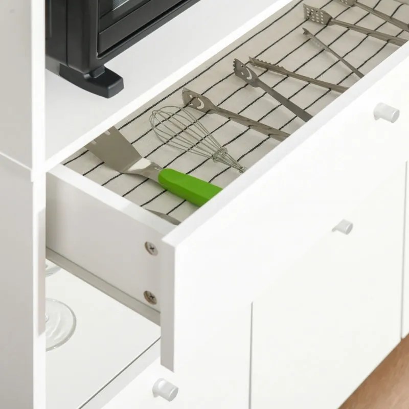 Aparador Auxiliar "Gourmet" de Cozinha - 100x45x130 cm - Branco - Desi