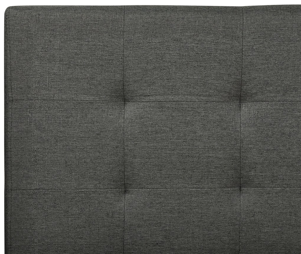 Cama de casal em tecido cinzento escuro 180 x 200 cm LA ROCHELLE Beliani