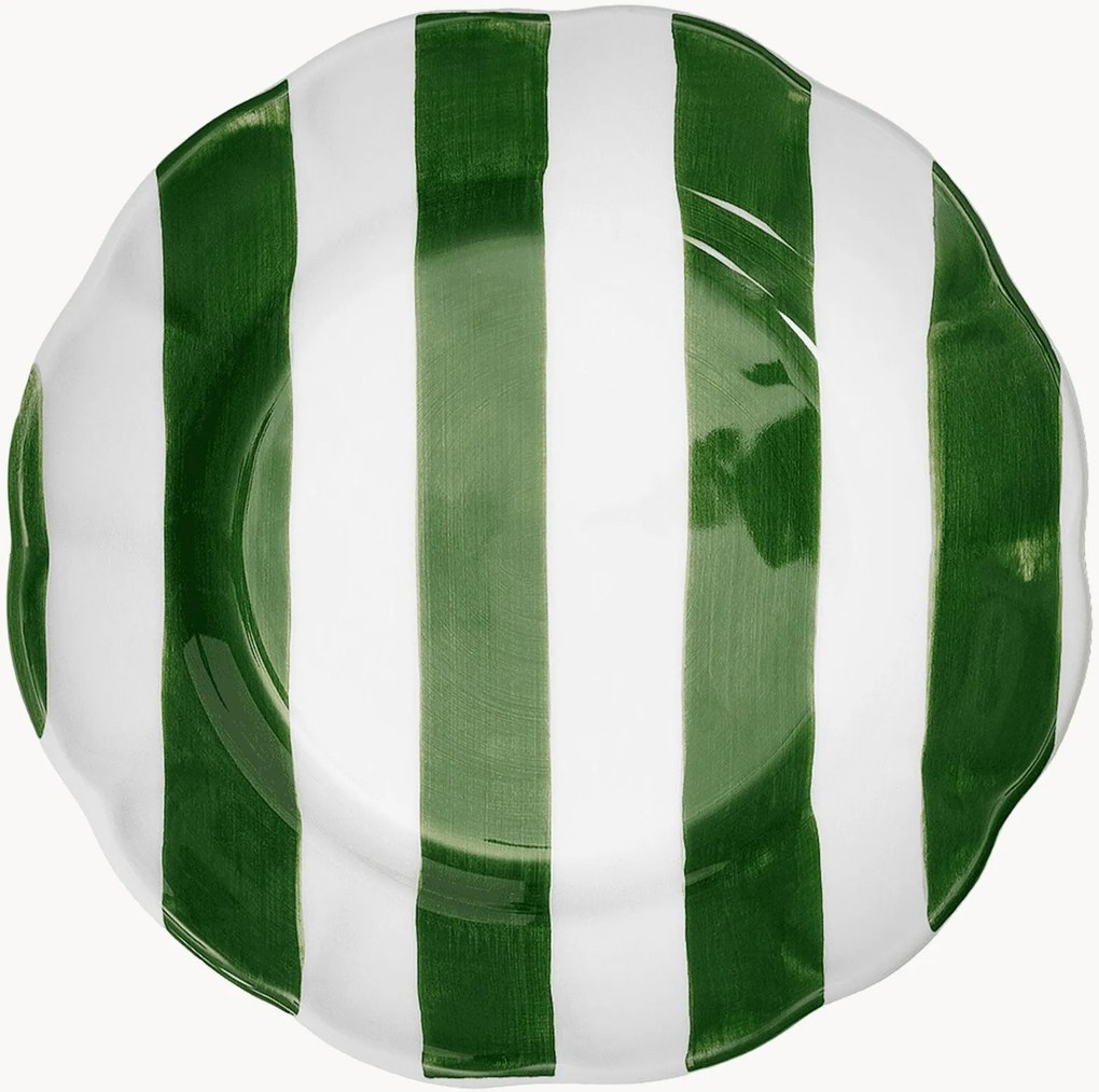 Prato de sobremesa pintado à mão Stripe