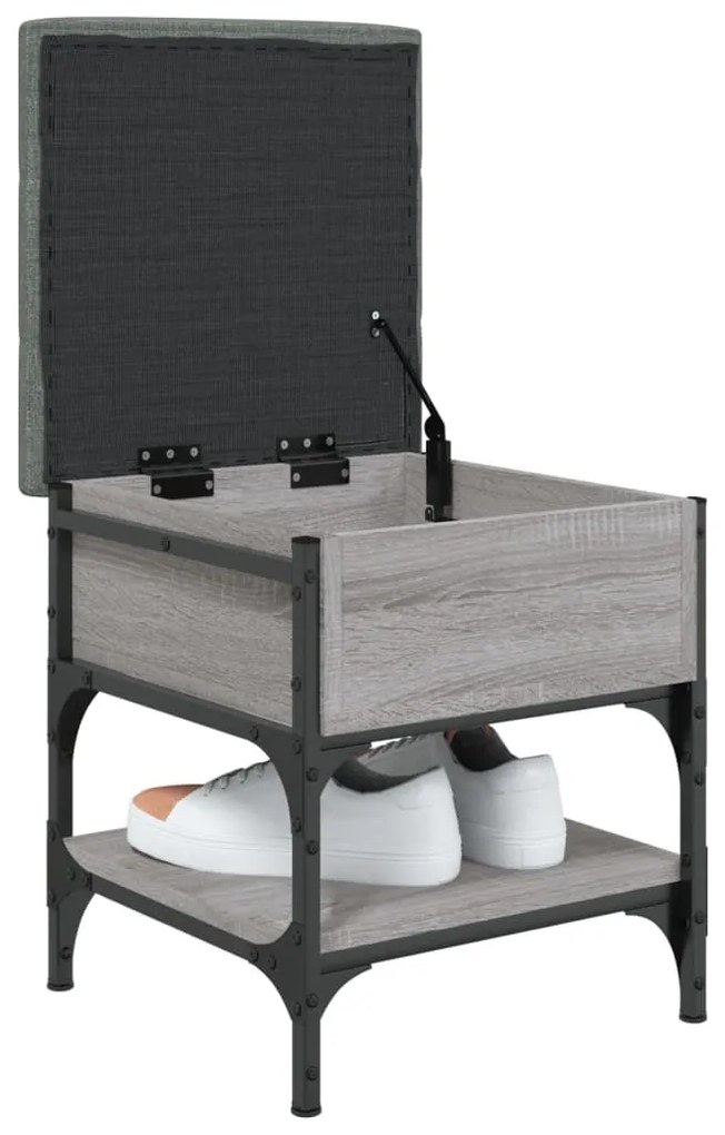 Banco sapateira 42x42x45cm derivados de madeira cinzento sonoma