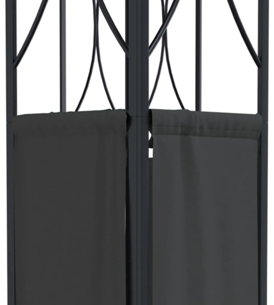 Gazebo com telhado 400x300x270 cm aço antracite
