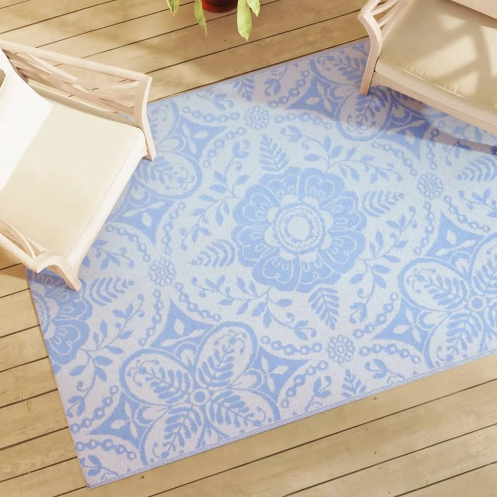 vidaXL Tapete de exterior 140x200 cm ARAKIL PP azul-bebé