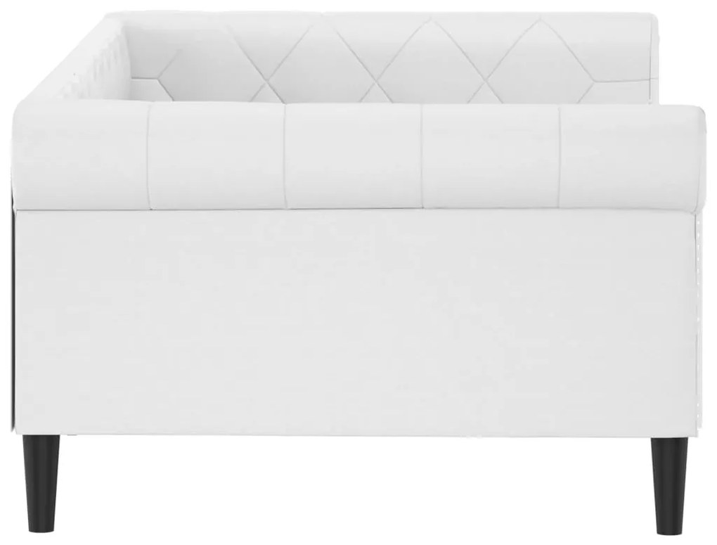 Sofá-cama 100x200 cm couro artificial branco