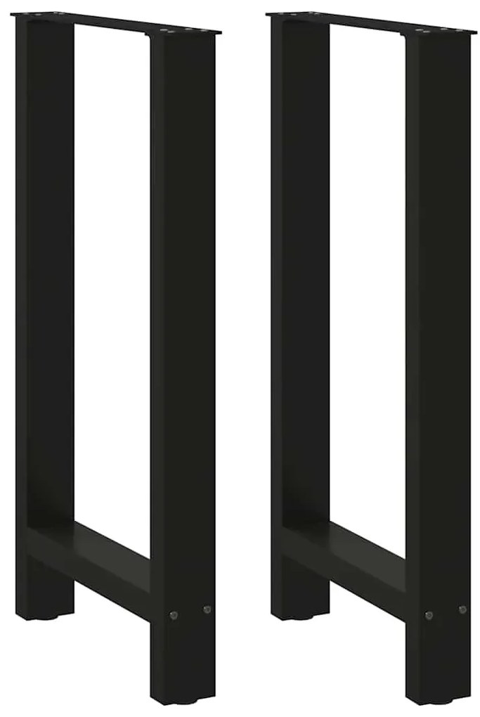 vidaXL Pés para mesa de bar pretos 2 peças 50x(90-91) cm aço