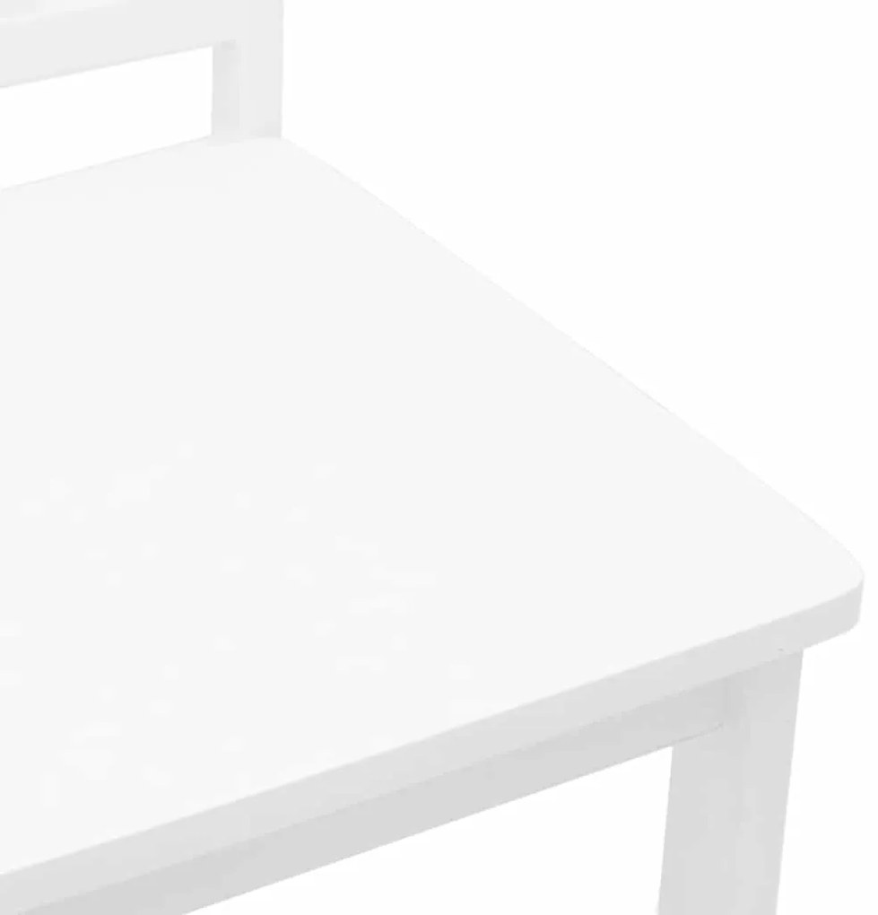 Cadeiras de jantar 2 pcs madeira de seringueira maciça branco
