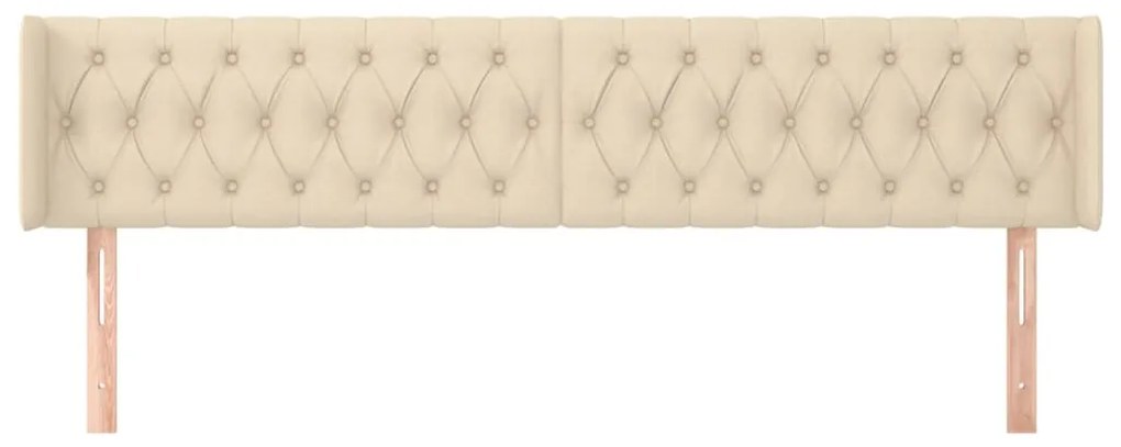 Cabeceira de cama c/ abas tecido 203x16x78/88 cm creme