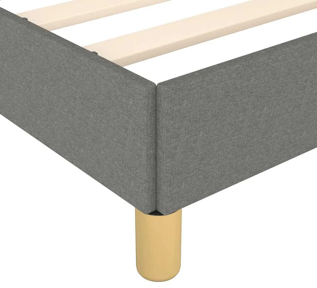Estrutura de cama sem colchão 90x200 cm tecido cinzento-escuro