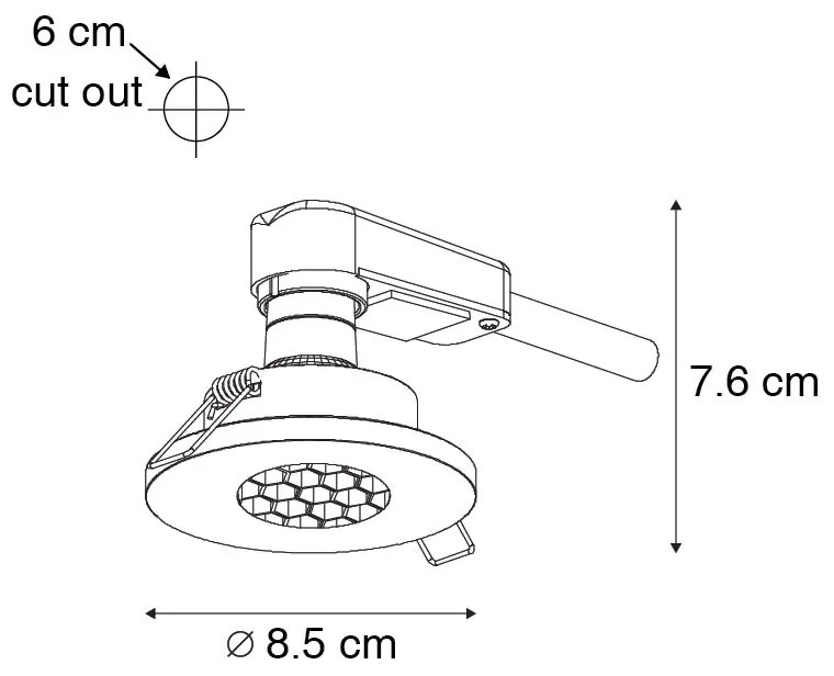 Conjunto de 6 focos embutidos modernos para casa de banho branco IP54 - Shed Honey