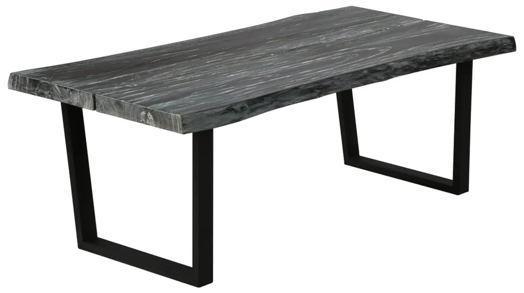 vidaXL Mesa de centro madeira de mindi maciça 102x56x41 cm  cinzento