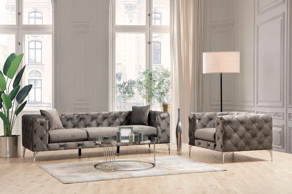 Sofá de 3 Lugares Como – Antracite – 237x70 cm
