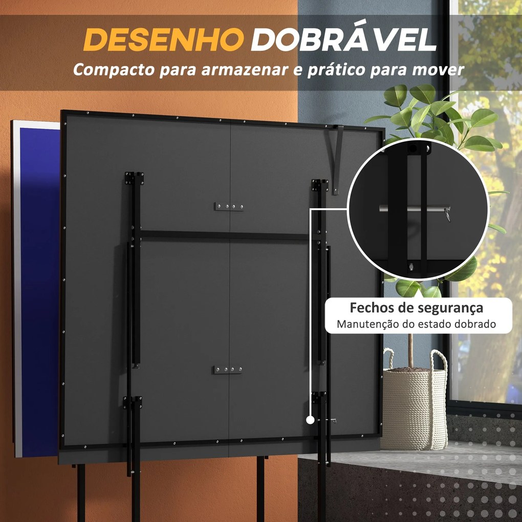 Mesa de Ping Pong Dobrável Mesa de Ping Pong Profissional com 4 Rodas