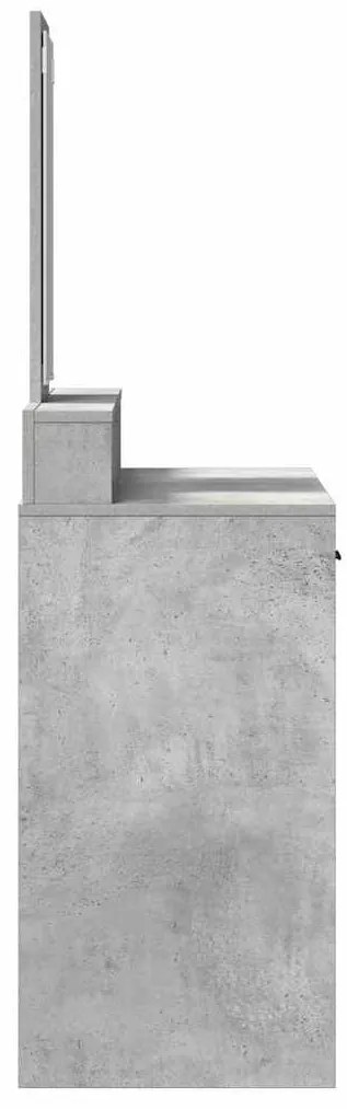 Mesa de maquilhagem vidaXL com gavetas Cinzento Concreto 100x41x140 cm