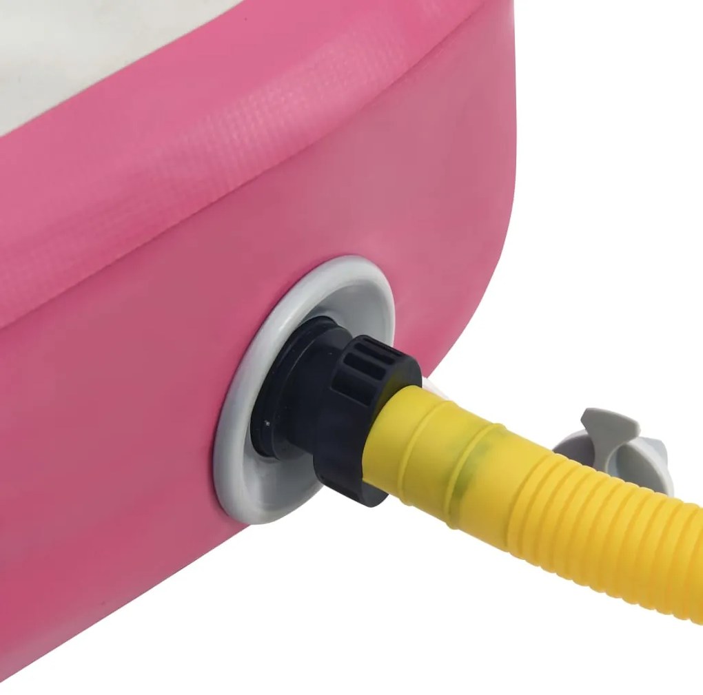 Colchão de ginástica insuflável c/ bomba 700x100x15 cm PVC rosa