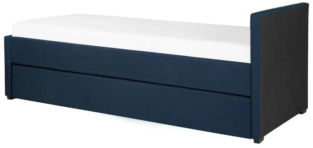 Cama dupla em tecido azul marinho 90 x 200 cm MARMANDE Beliani