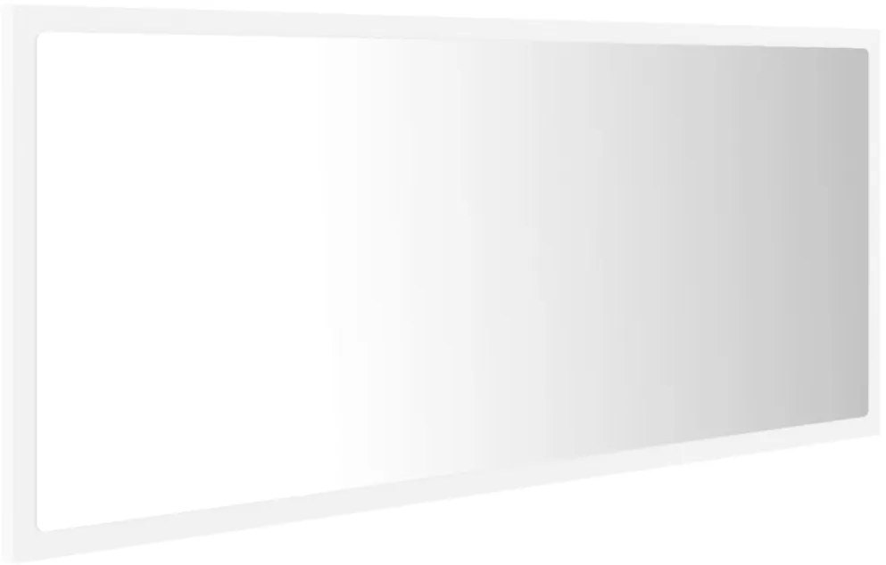 Espelho de casa de banho LED 100x8,5x37 cm acrílico branco