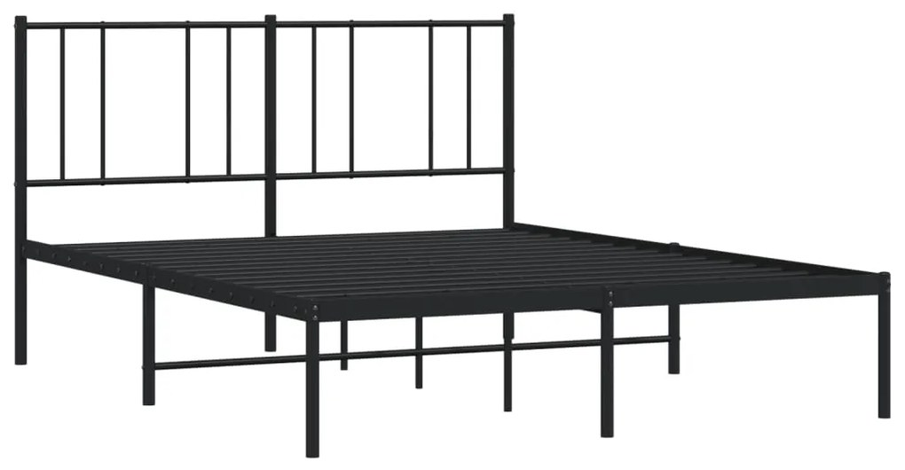 Estrutura de cama com cabeceira 140x200 cm metal preto