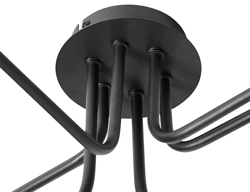 Candeeiro de teto design preto 6 luzes - Facile Design