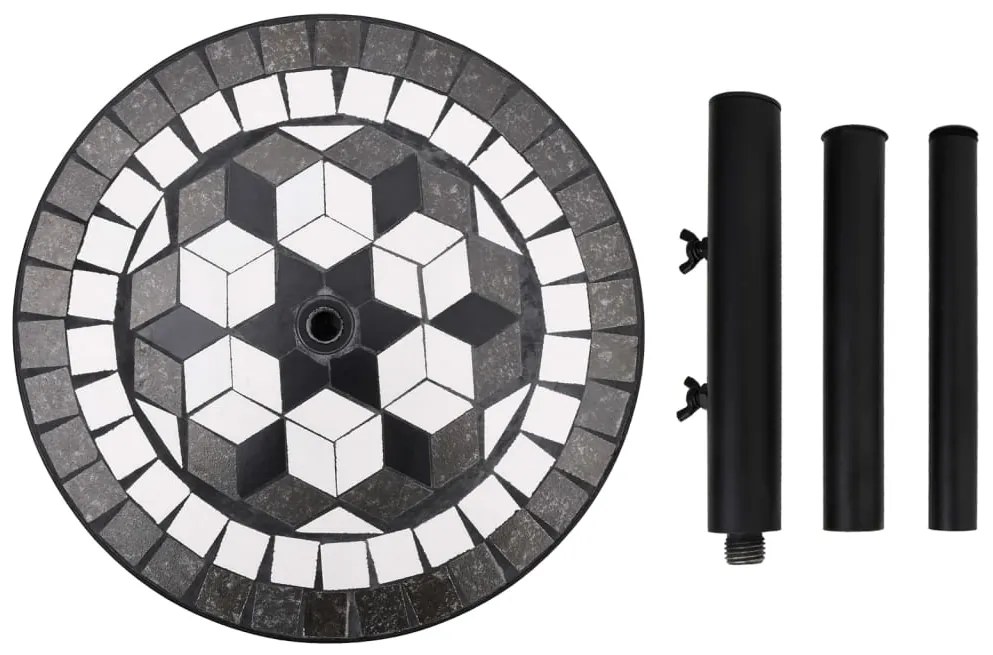 Base p/ guarda-sol redonda 12 kg preto e branco